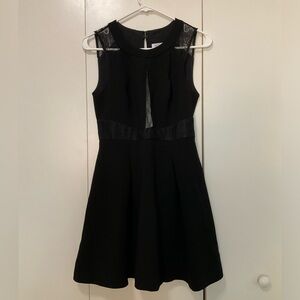 BCBG black cocktail dress with lace detail